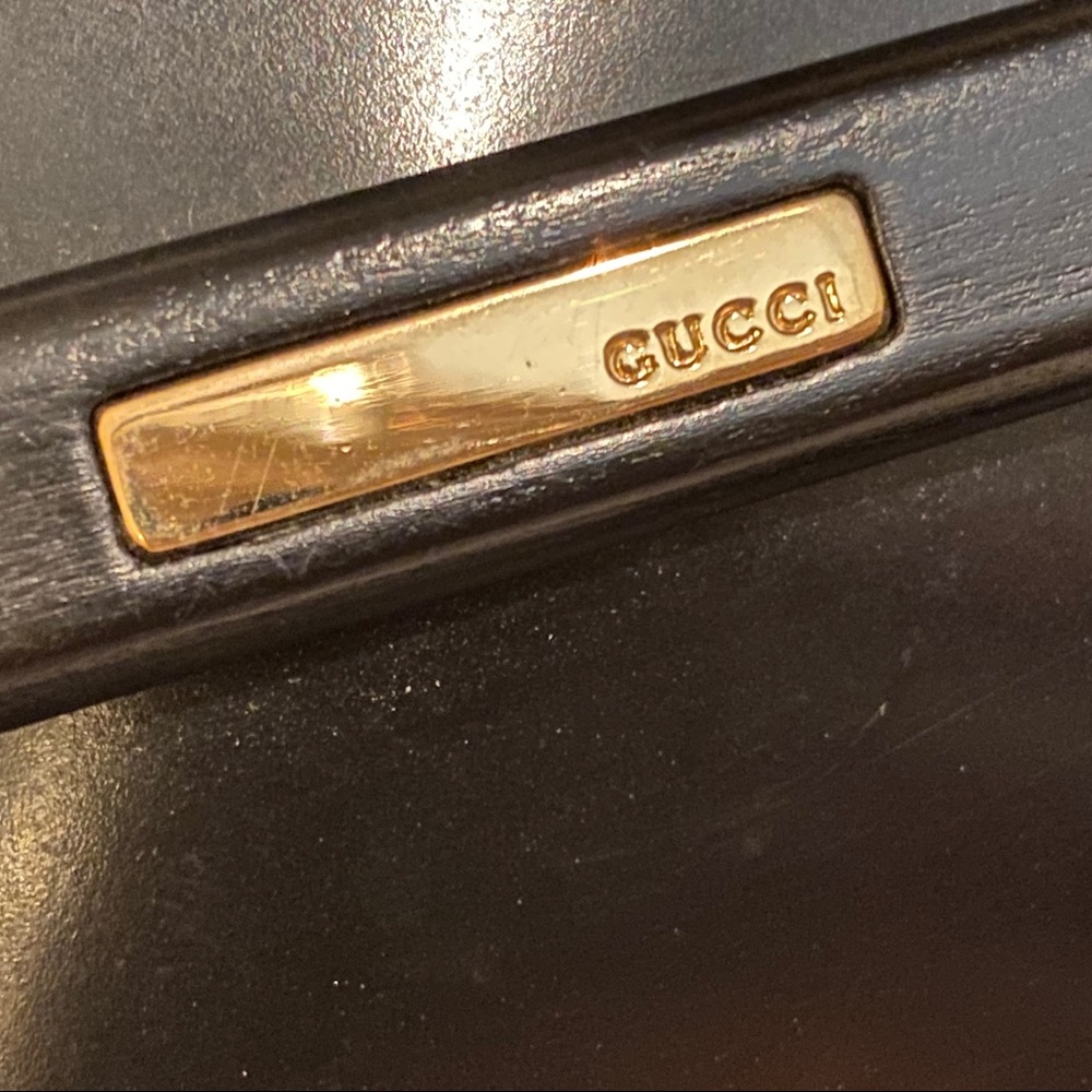 RARE Gucci Vintage Glossy Black Leather Tote - Picture 9 of 15